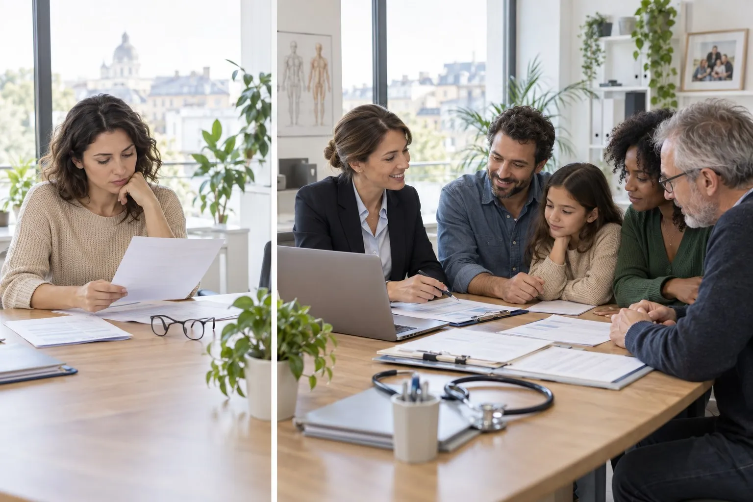 Comparer les deux cadres et repérer les cas où la couverture d'entreprise ne suffit pas.